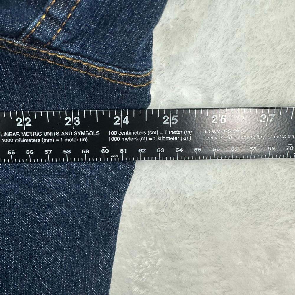 Chico's Denim Jacket Womens XL  Blue Stretch Button Front Trucker Cotton Blend - Picture 7 of 9